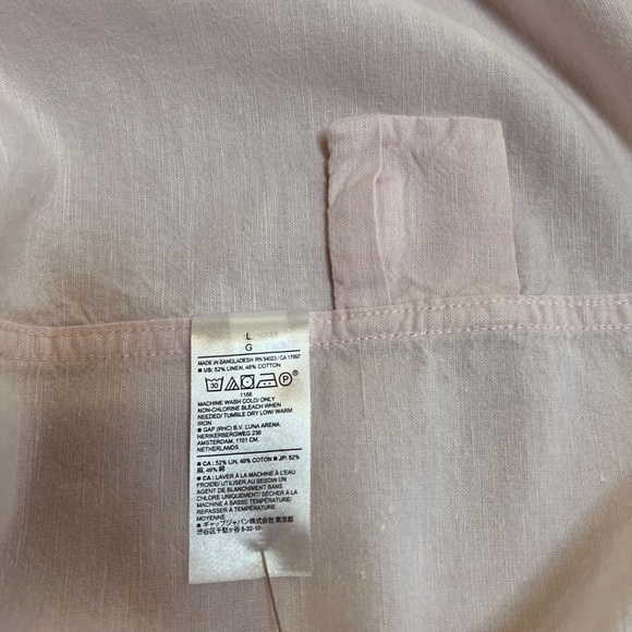 Mens Banana Republic Pink Linen Dress Shirt, Size L - Picture 5 of 11